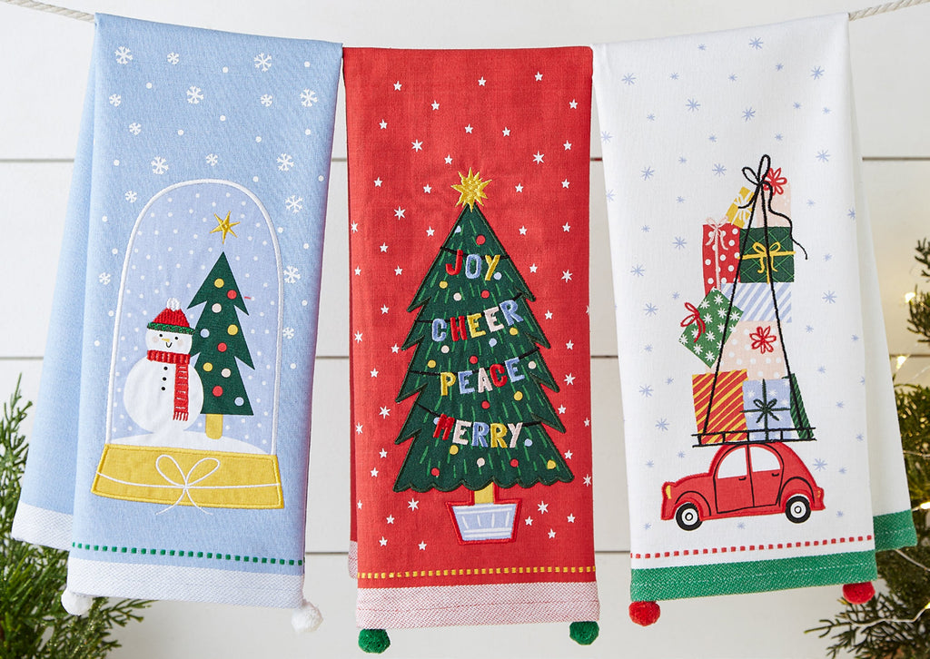 Holiday Hustle Embellished Dishtowel