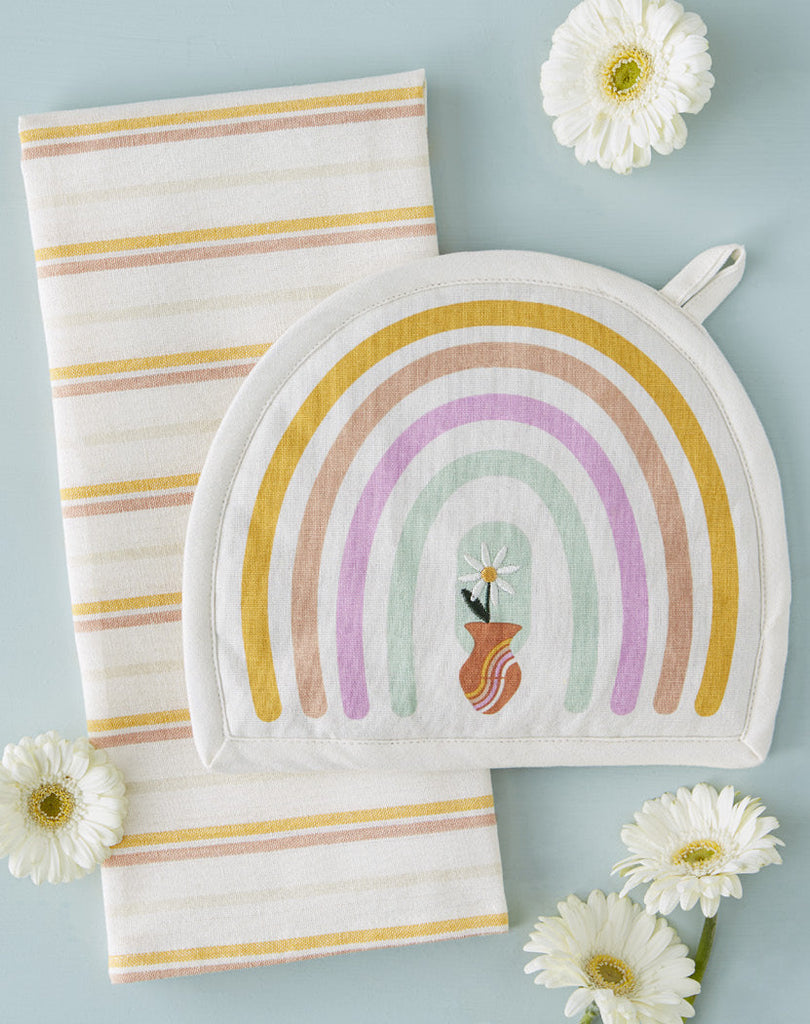 Rainbow Daisy Potholder Gift Set