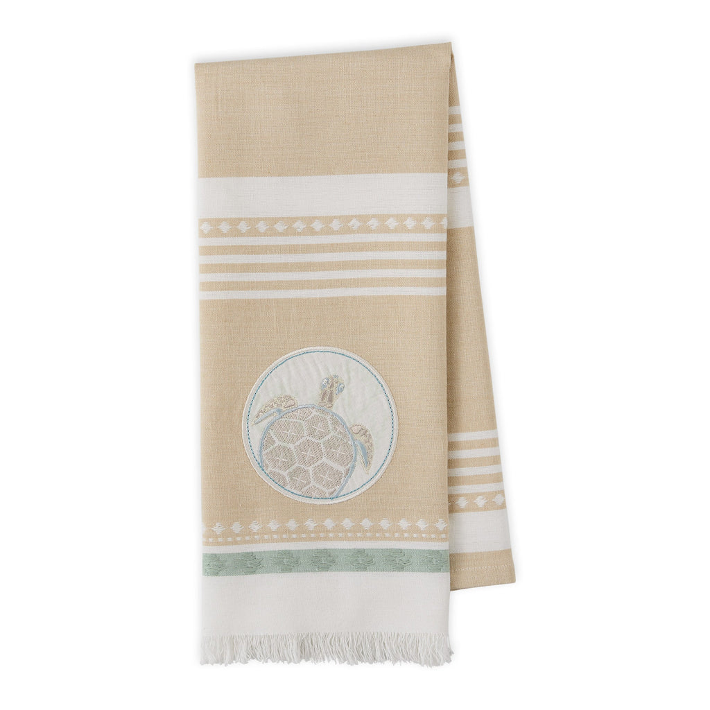 Sea Turtle Embellished Dishtowel