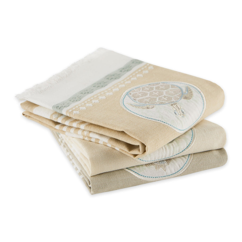 Sea Turtle Embellished Dishtowel