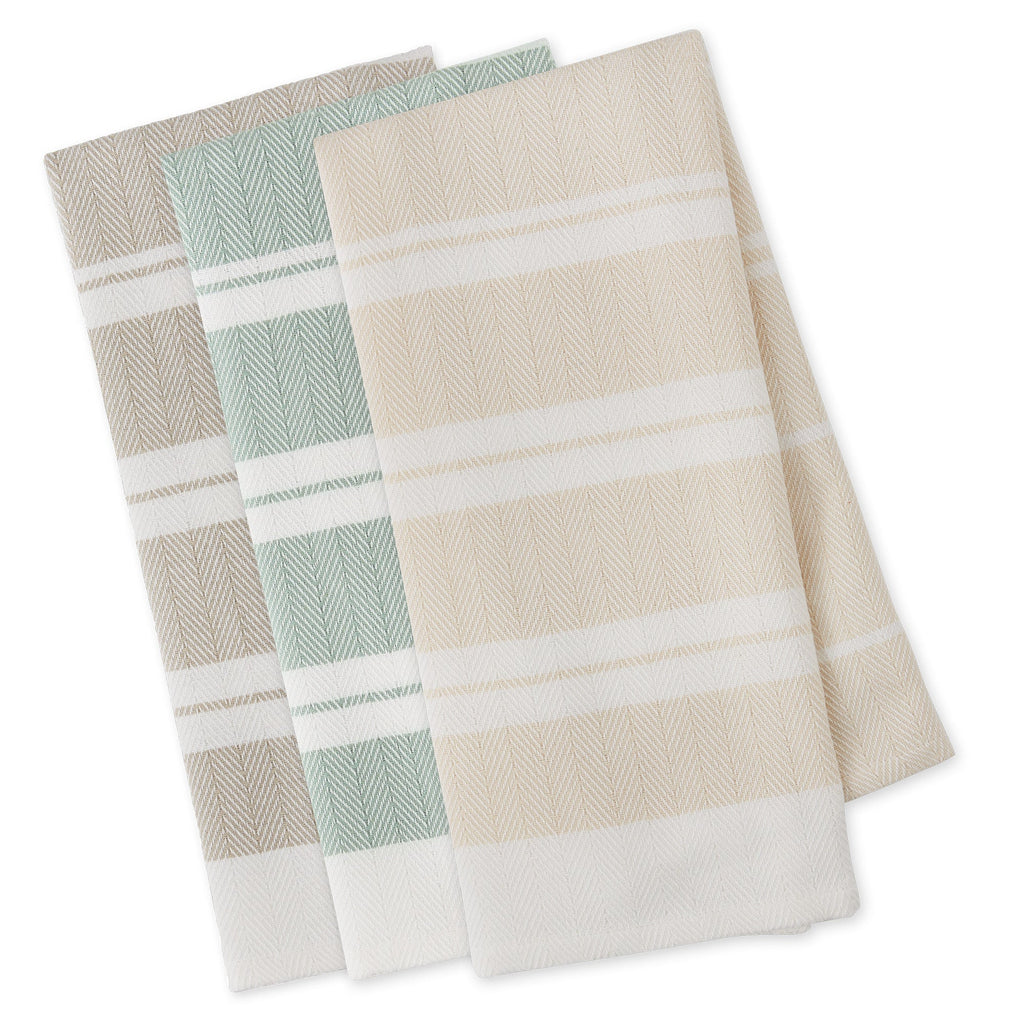 Boardwalk Herringbone Stripe Dishtowel Set of 3