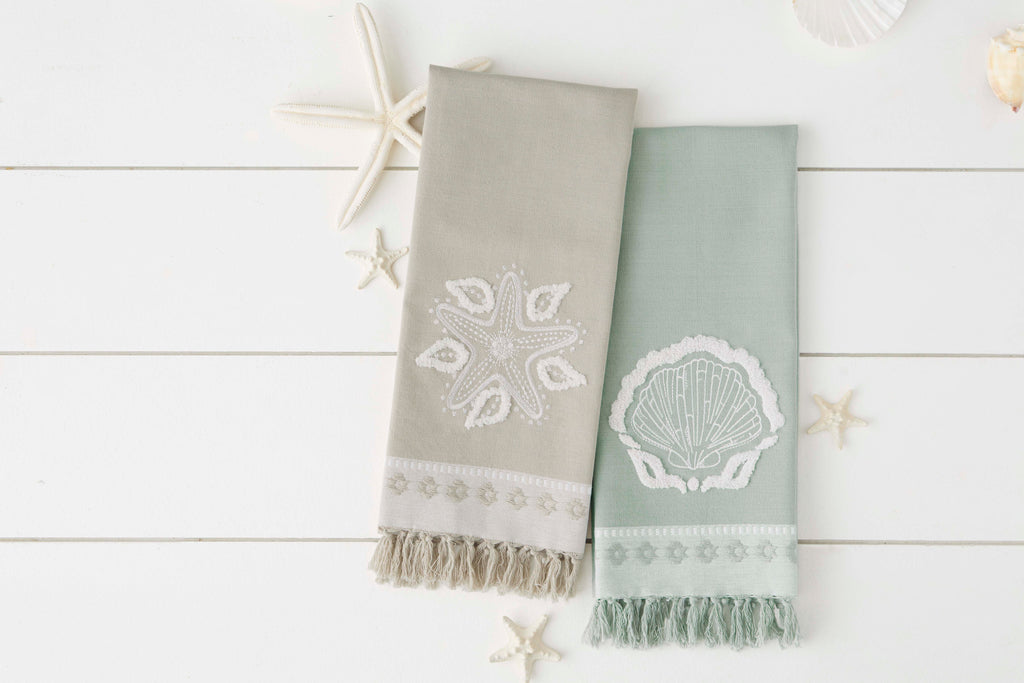 Starfish Beach Embellished Dishtowel