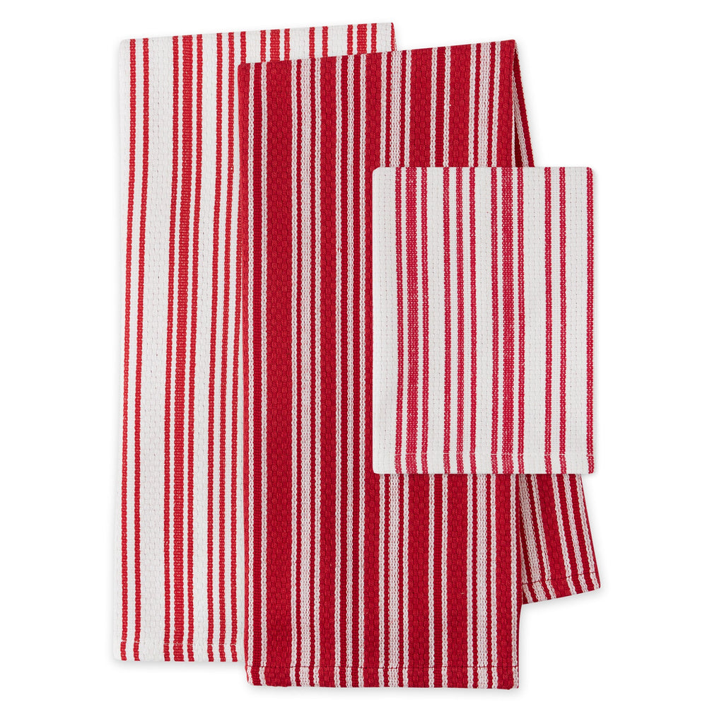 Red Cider Classic Stripe Heavyweight Kitchen Set of 3