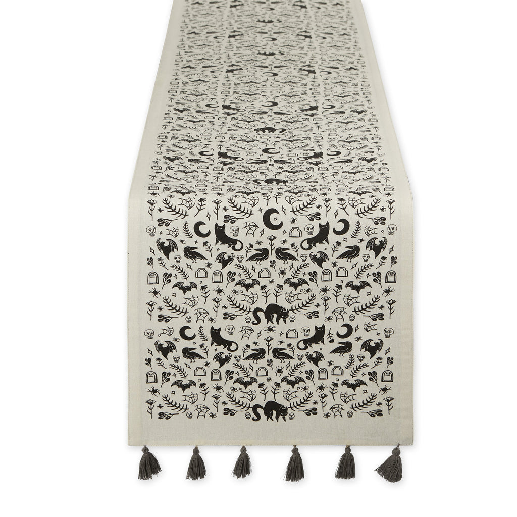 Spooky Wreath Embellished Table Runner