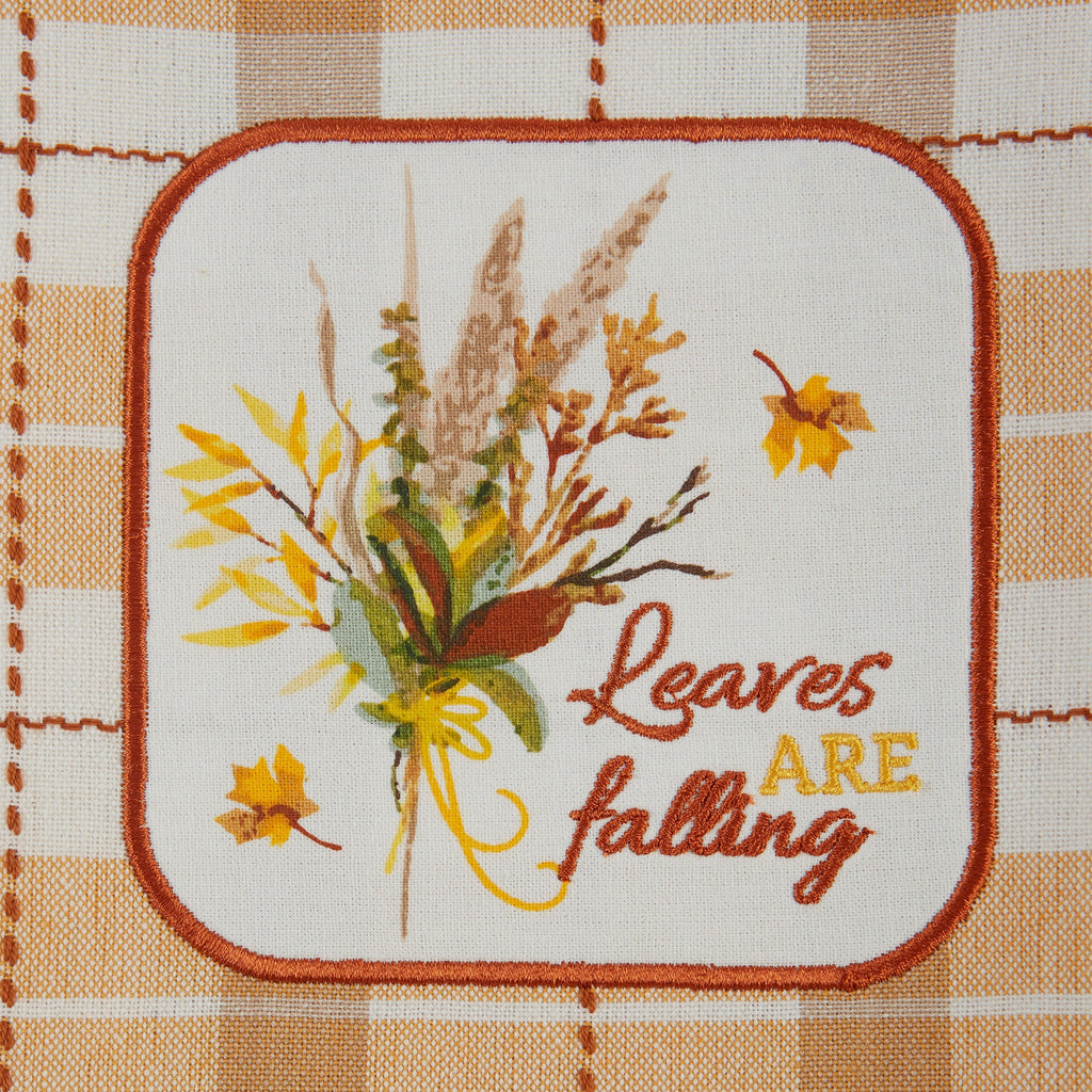 Leaves Are Falling Embellished Dishtowel