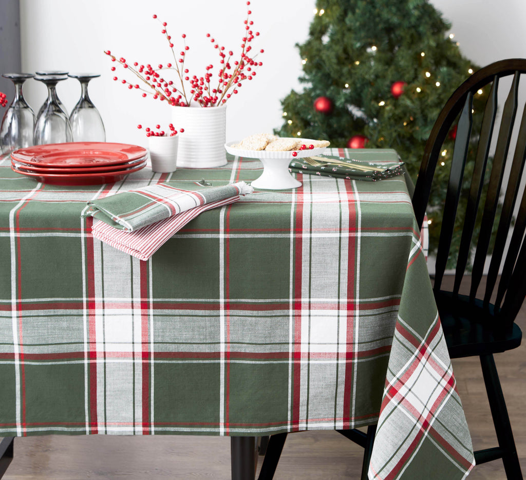 Deck The Halls Plaid Tablecloth - 60 x84"