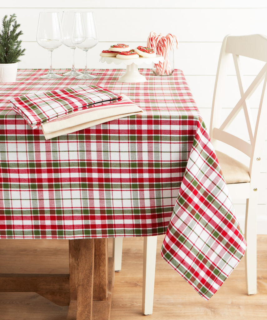 Holly Jolly Plaid Tablecloth 52 x 52"