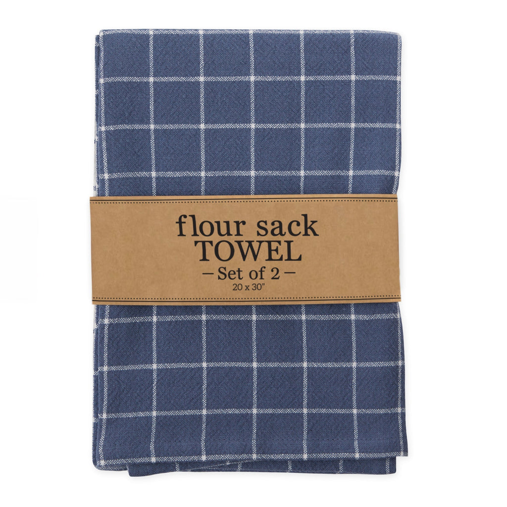 Blue Indigo Floursack Dishtowel Set of 2