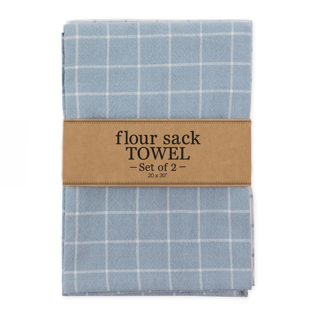 Dusty Blue Floursack Dishtowel Set of 2