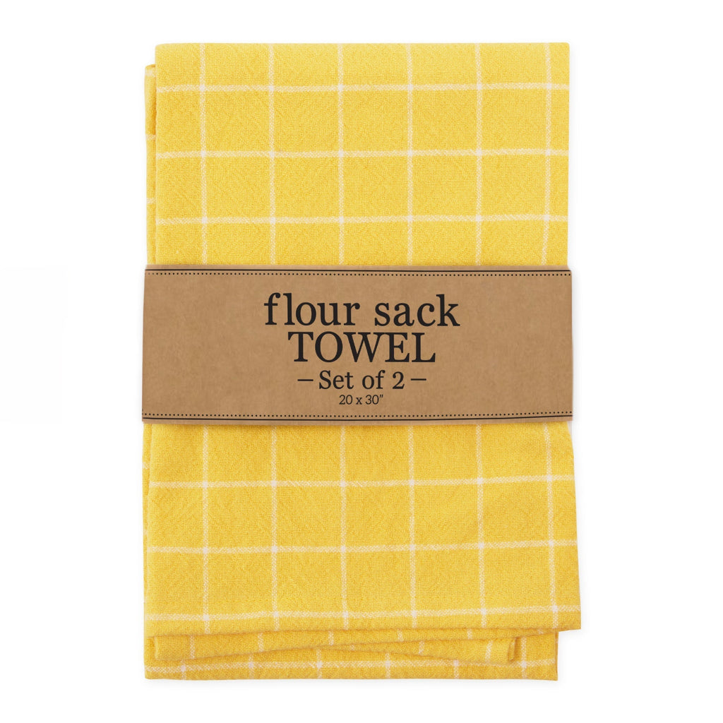 Yarrow Yellow Floursack Dishtowel Set of 2