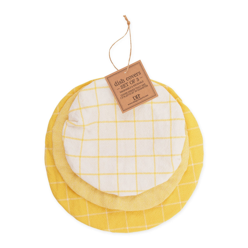 Yarrow Yellow Dish Covers Set of 3