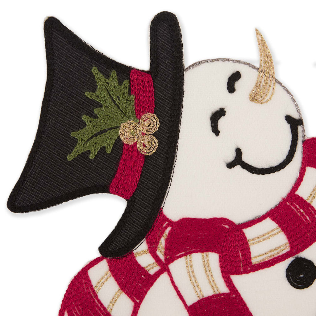 Cheerful Snowman Embellished Table Runner