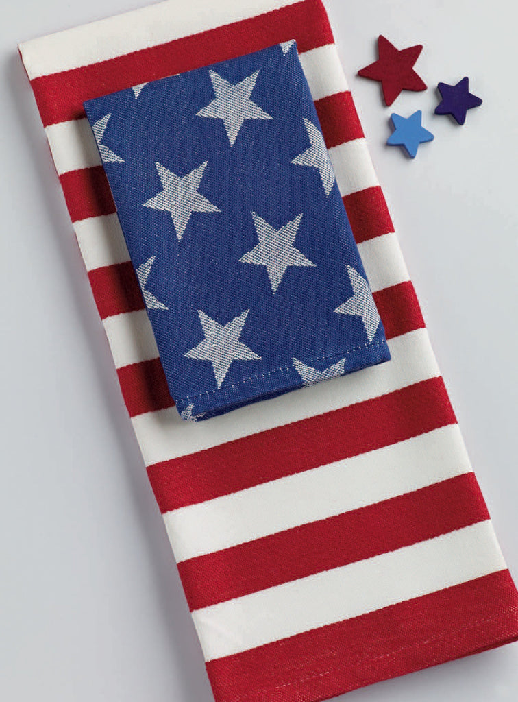 Stars & Stripes Dishtowel and Dishcloth - Set of 2