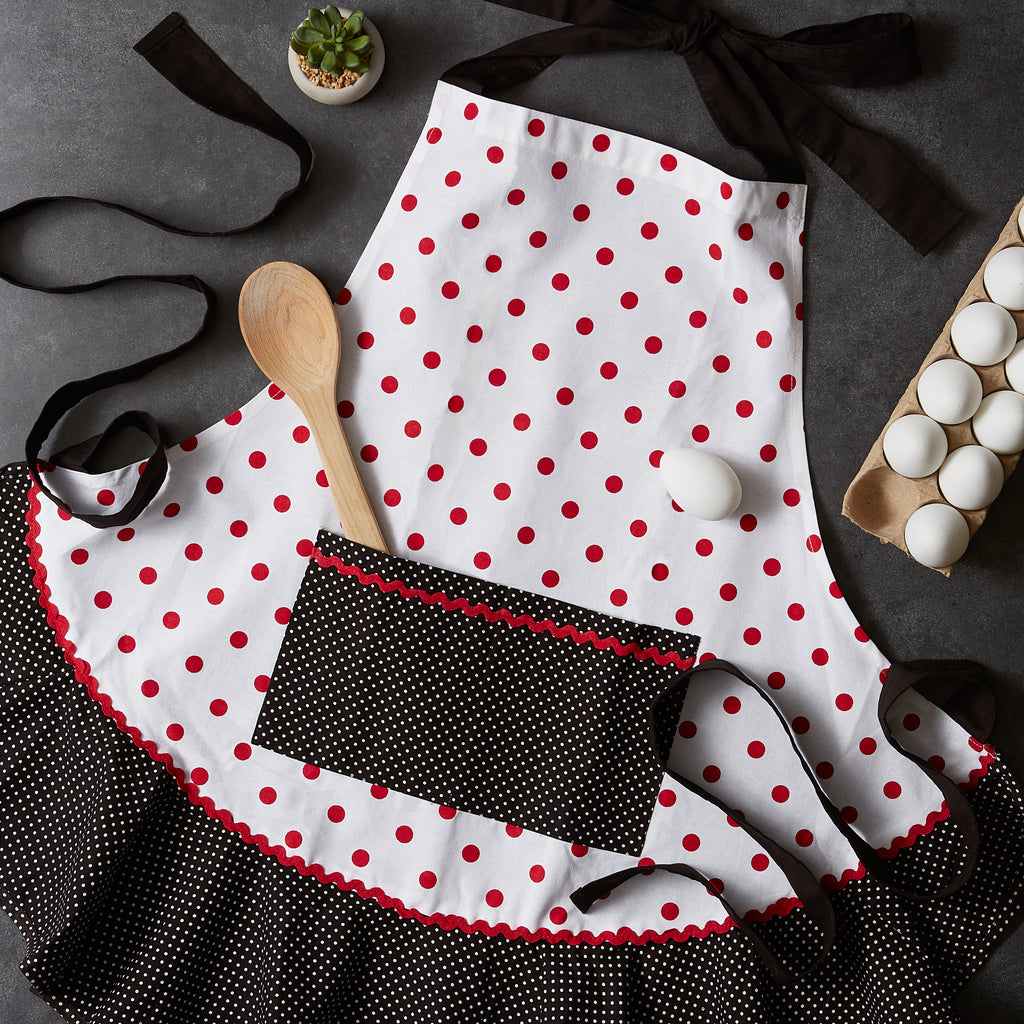 Black/Red Polka Dot Ruffle Ap