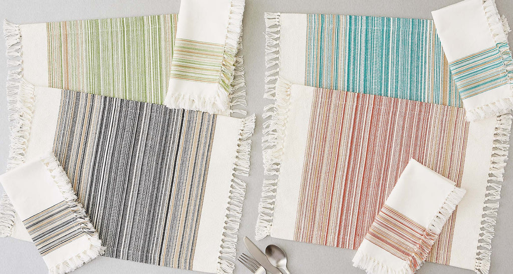 Pimento Striped Fringe Placemat