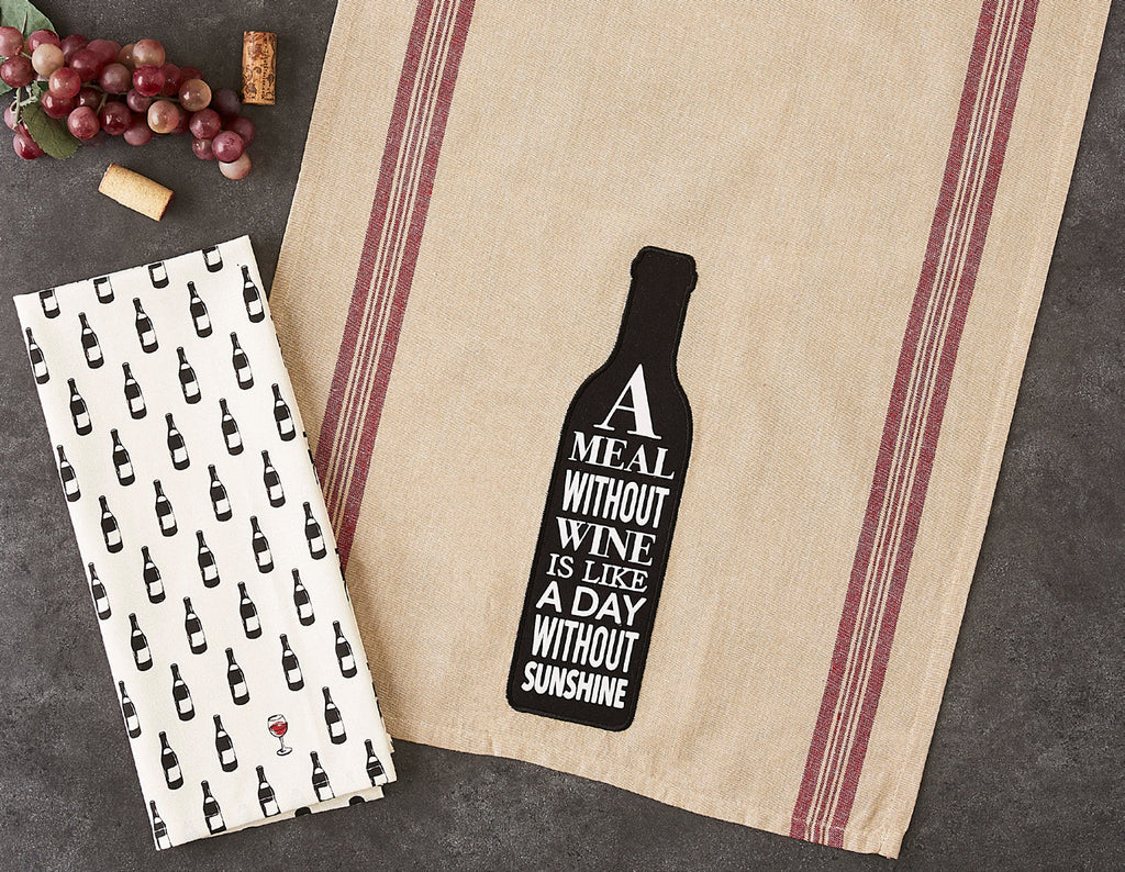 Wine & Sunshine Embellished Dishtowel