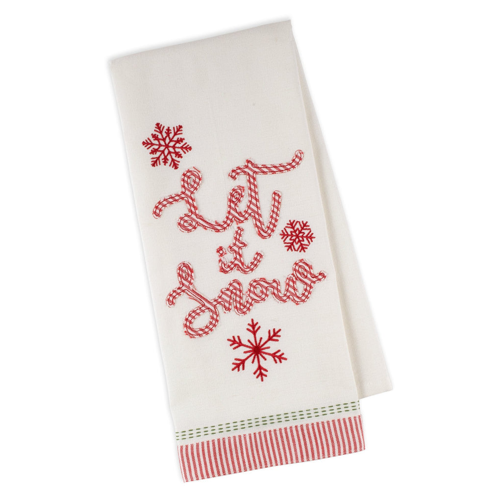 Let It Snow Embellished Dishtowel