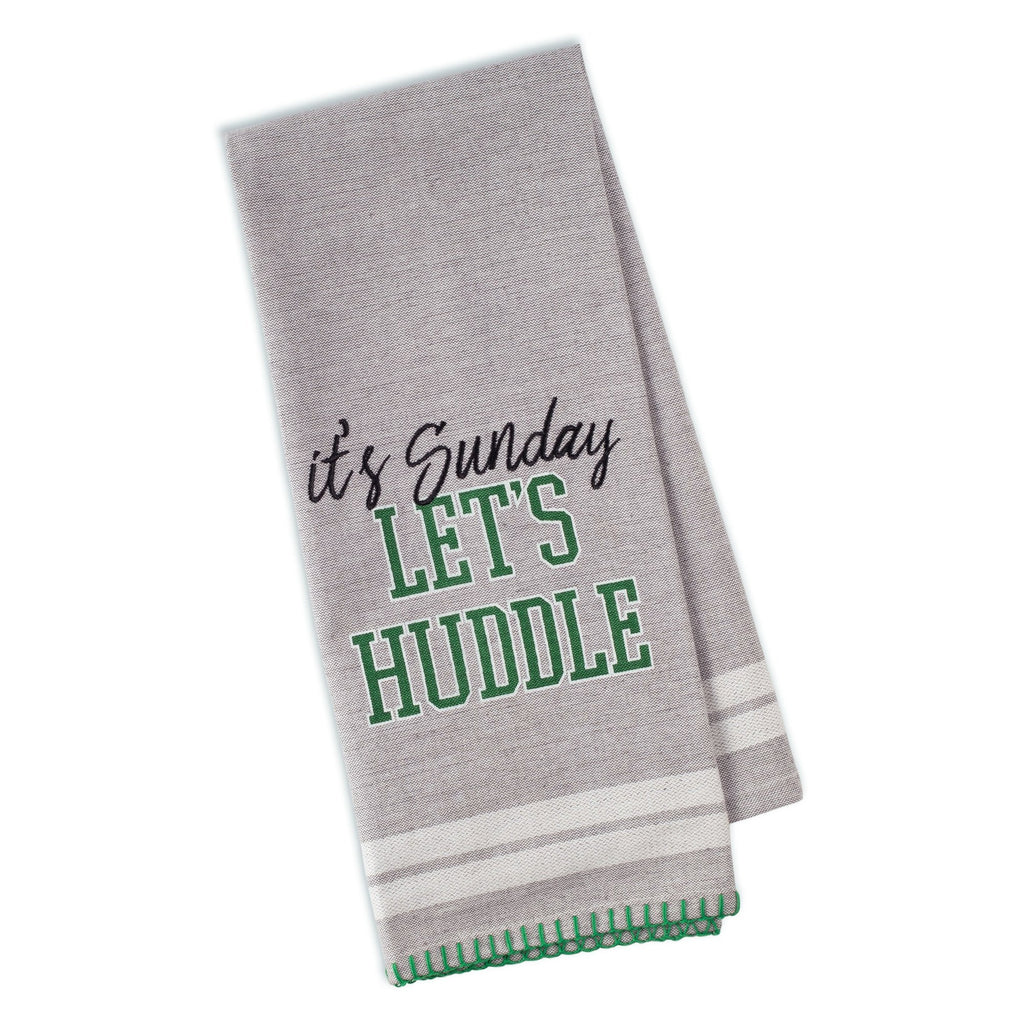 Lets Huddle Embellished Dishtowel