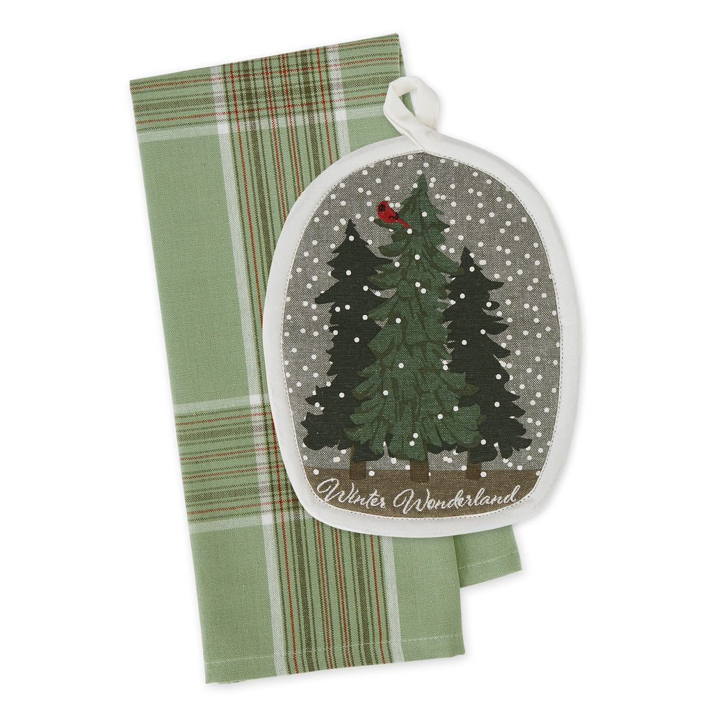 Winter Snowglobe Potholder Gift Set