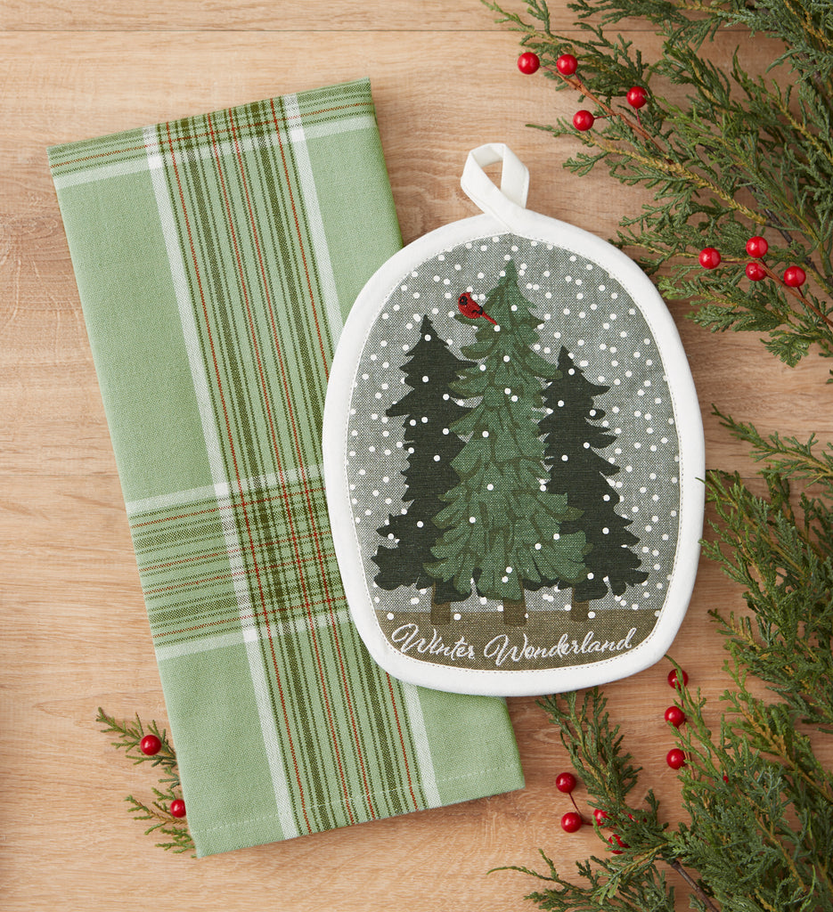 Winter Snowglobe Potholder Gift Set