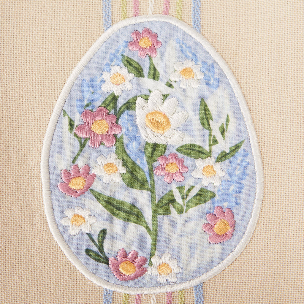 Floral Easter Egg Embellished Dishtowel