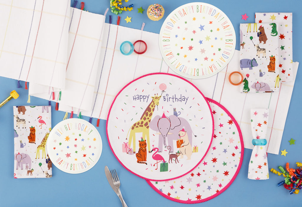 Animal Party Embellished Round Placemat