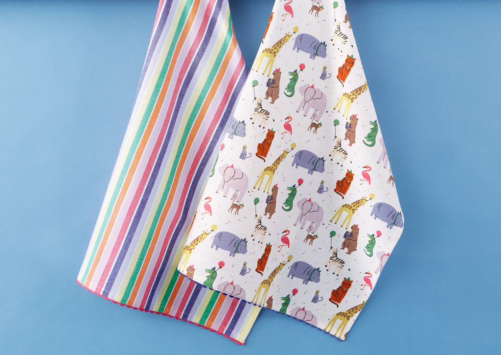 Animal Party Printed Dishtowel