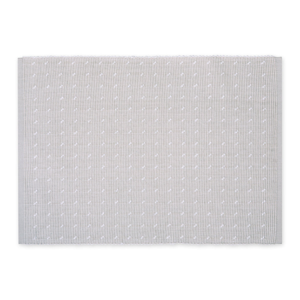 Silver Gray Dots Ribbed Placemat