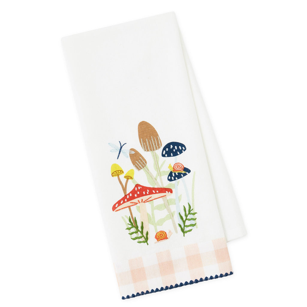 Mushroom Cluster Embellished Dishtowel