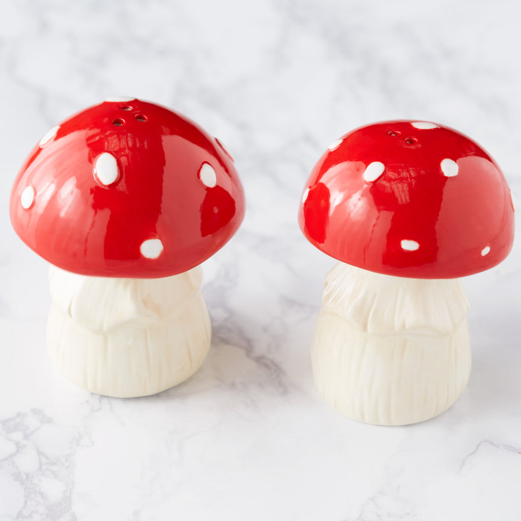 Mushrooms Ceramic Salt & Pepper Shaker Set