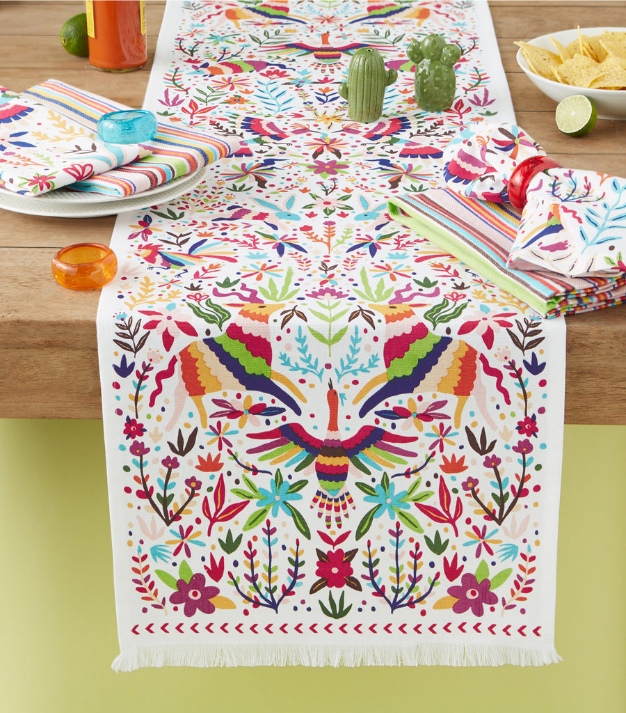 Mexican Otomi Printed Table Runner