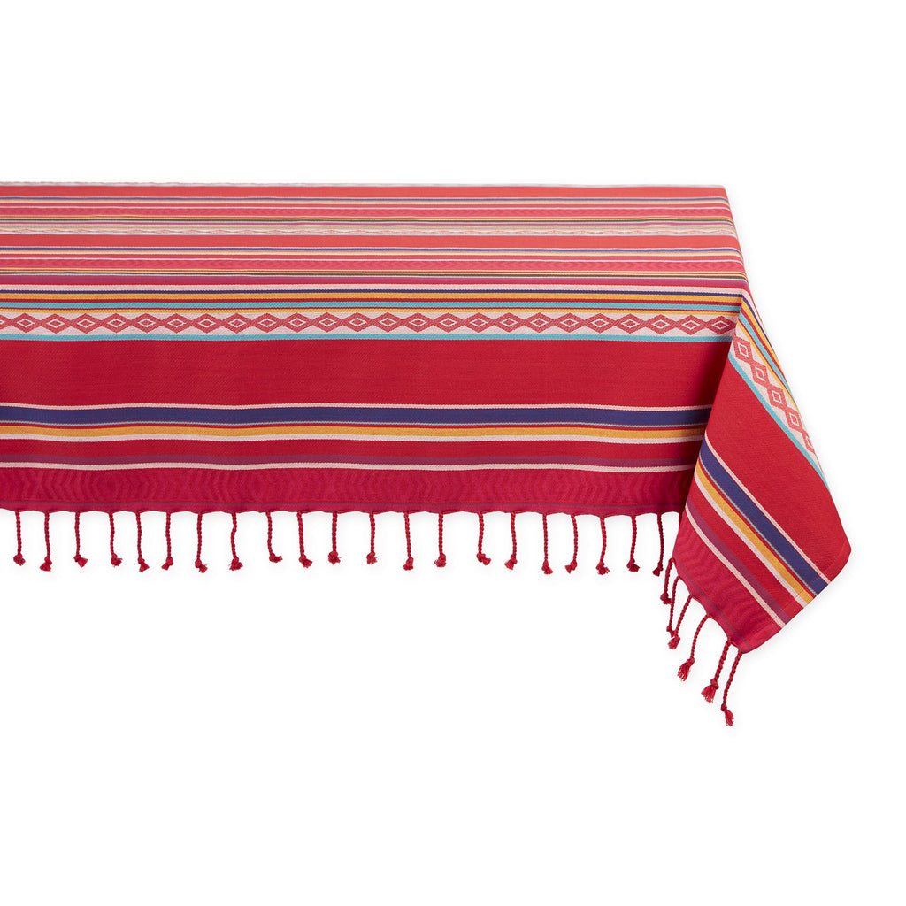 Baja Stripe Jacquard Tablecloth -  52 x 52"