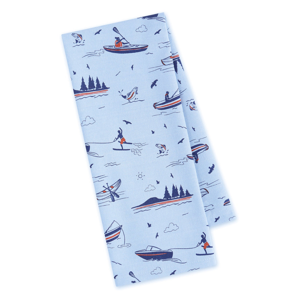 Life On The Lake Printed Dishtowel