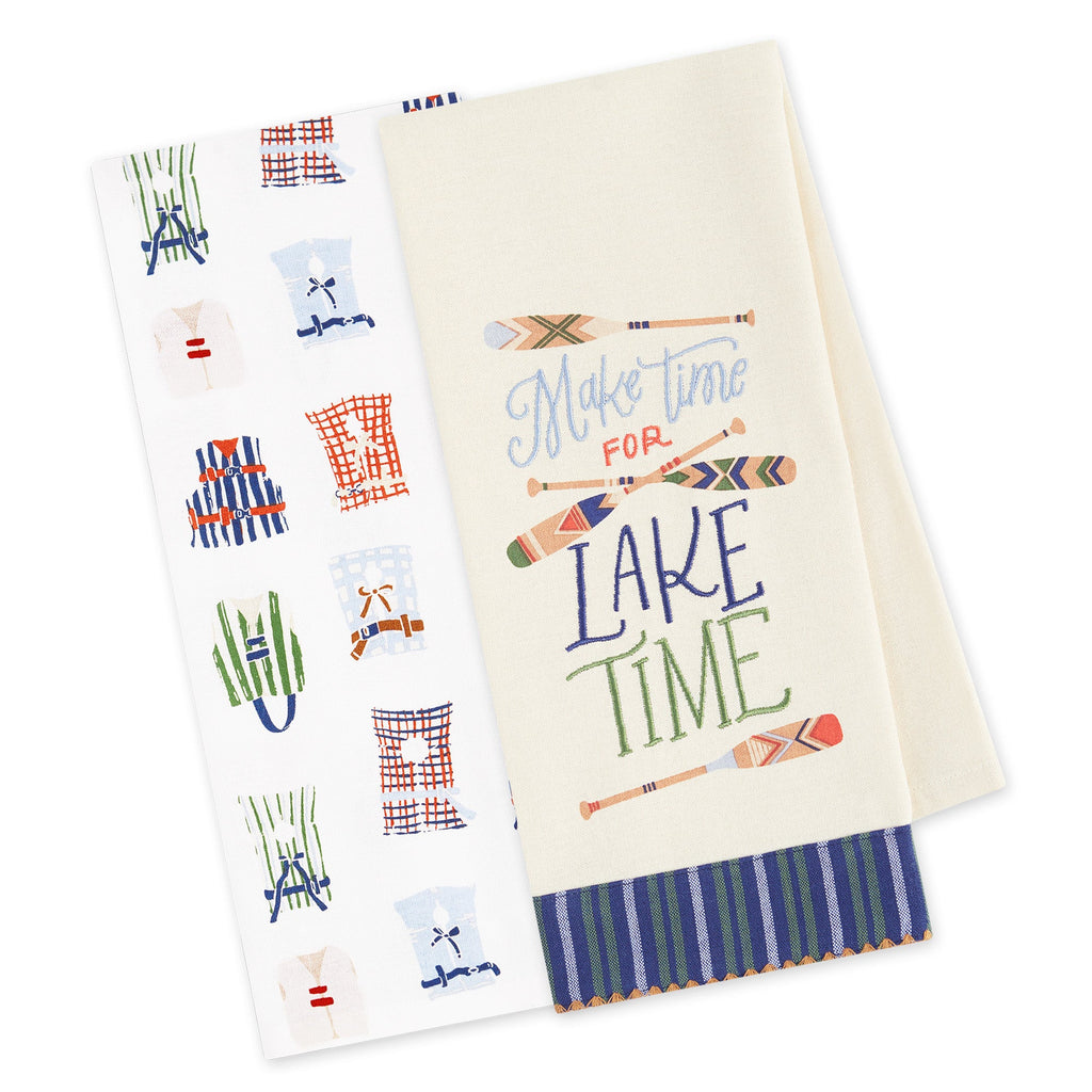 Make Time For Lake Time Dishtowel Set of 2