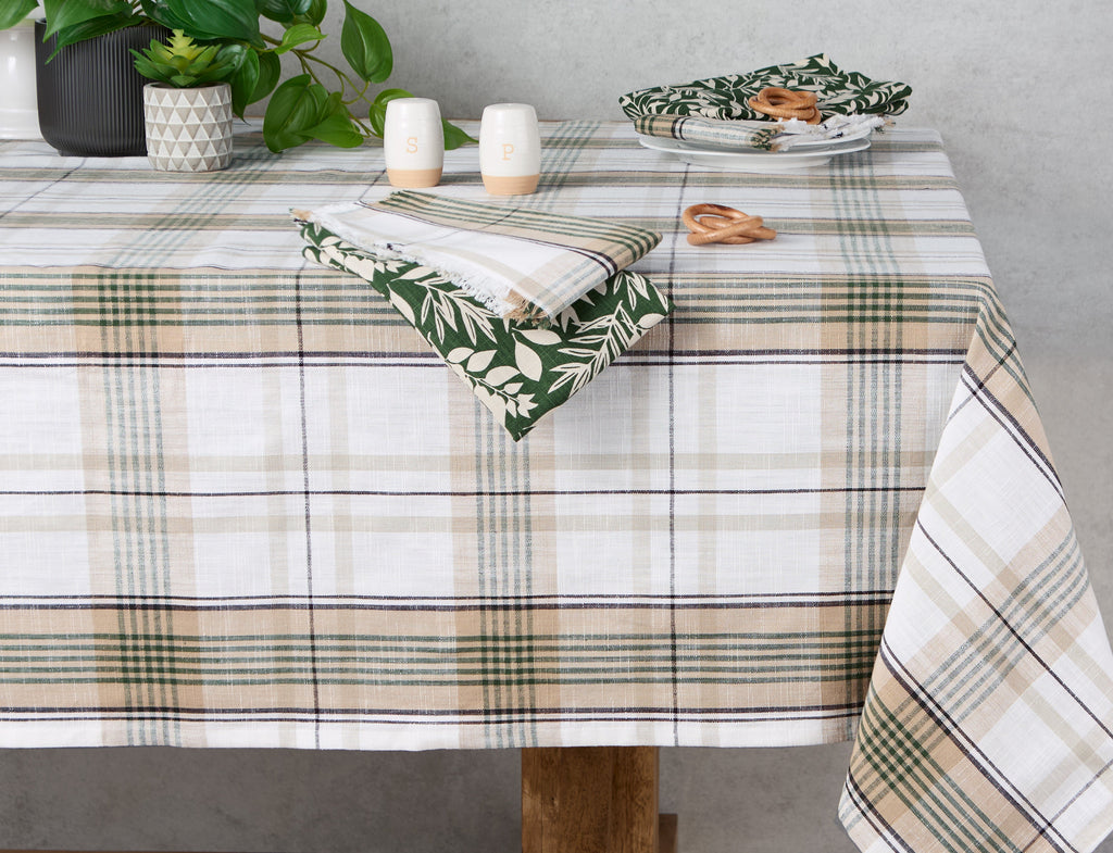 Green House Plaid Tablecloth 52 x 52'