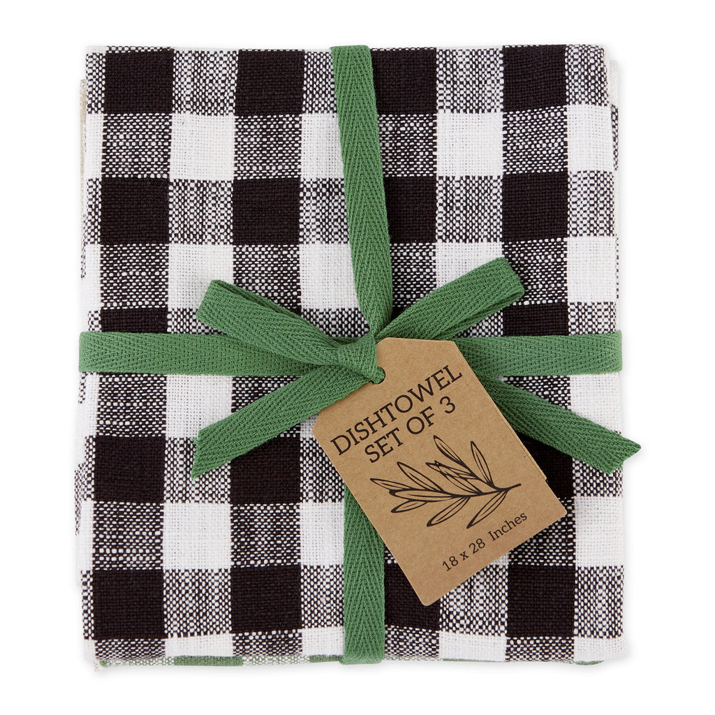 Green House Checks Heavyweight Essentials Dishtowel Set of 3