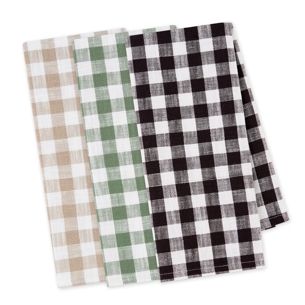 Green House Checks Heavyweight Essentials Dishtowel Set of 3