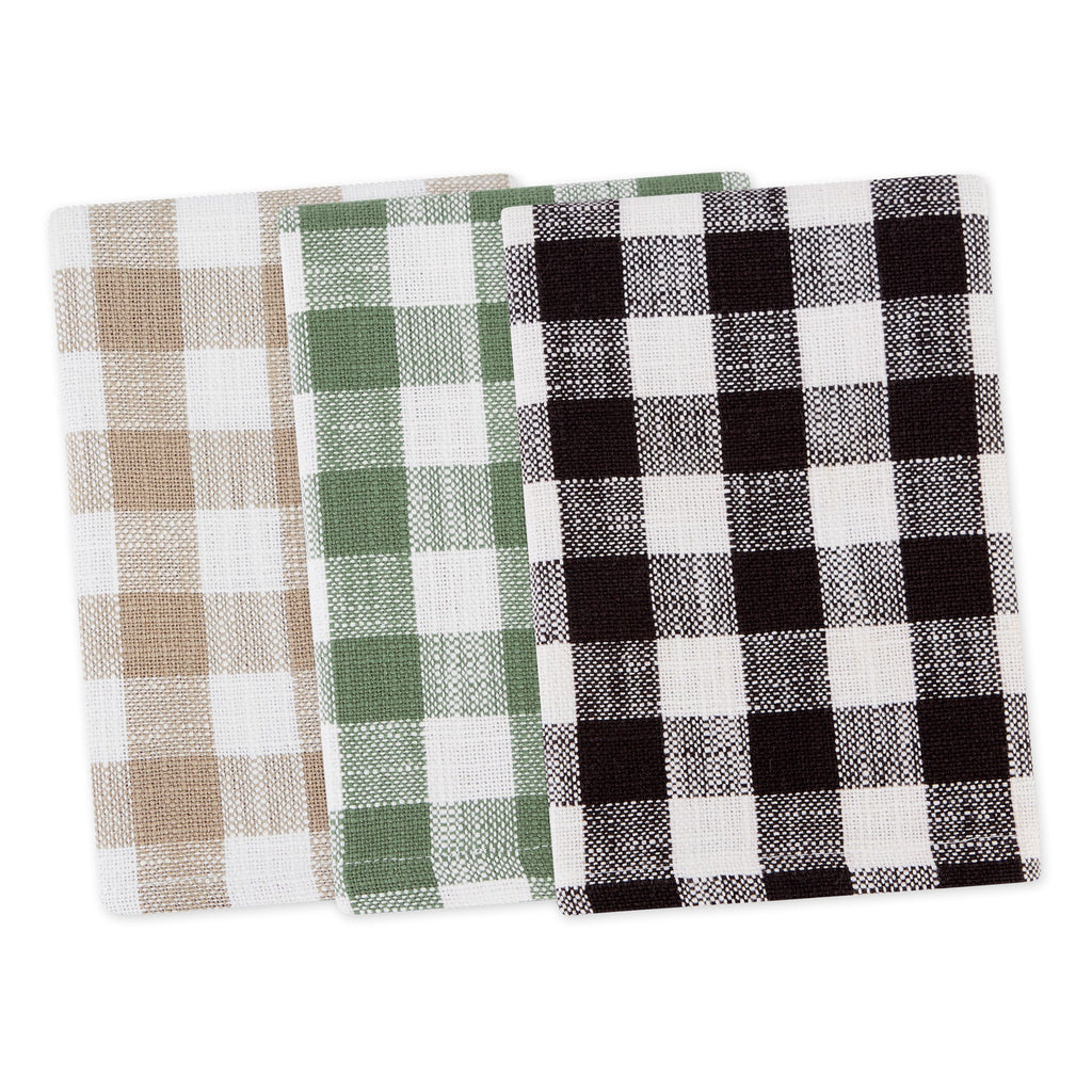 Green House Checks Heavyweight Essentials Dishcloth Set of 3