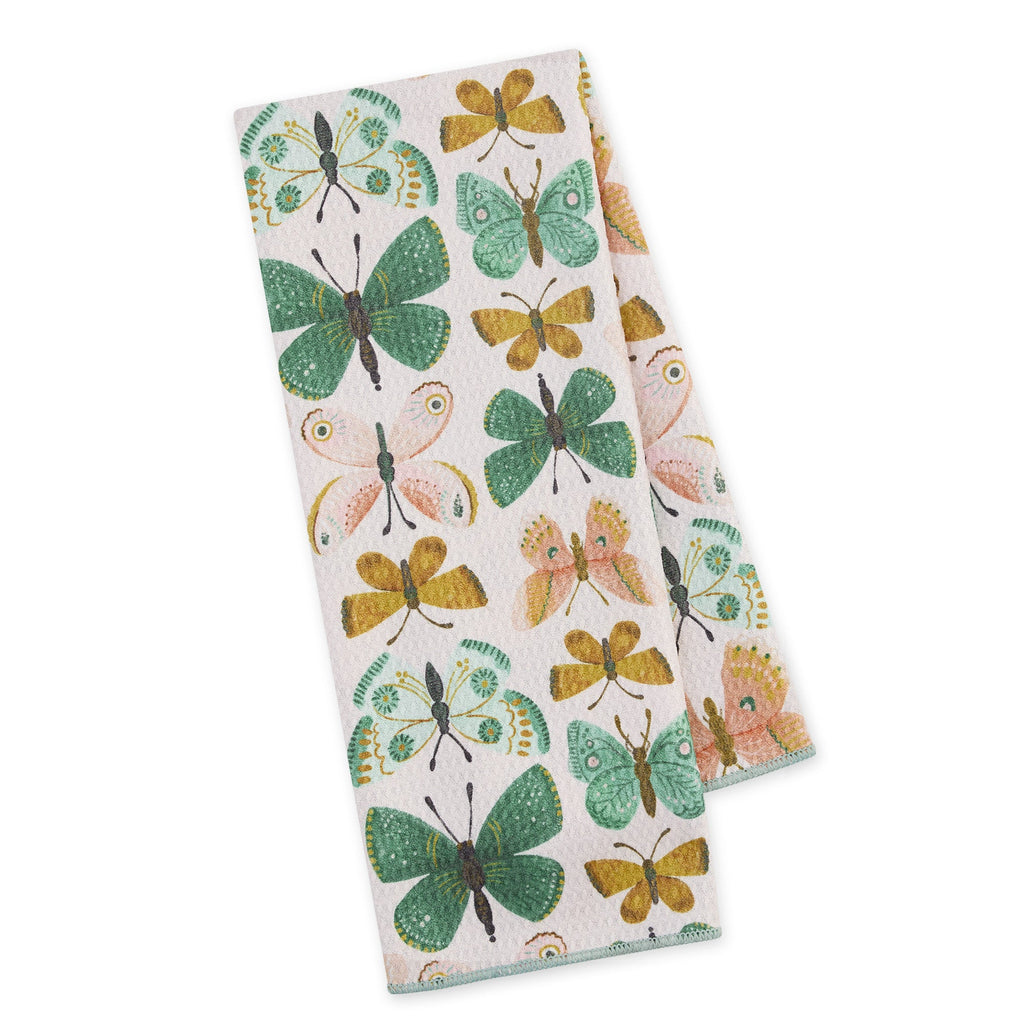 Butterfly Garden Printed Microfiber Dishtowel