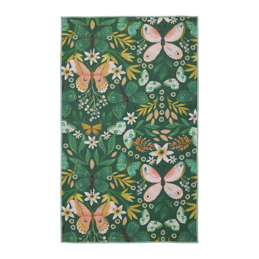 Butterfly Garden Printed Microfiber Dishtowel