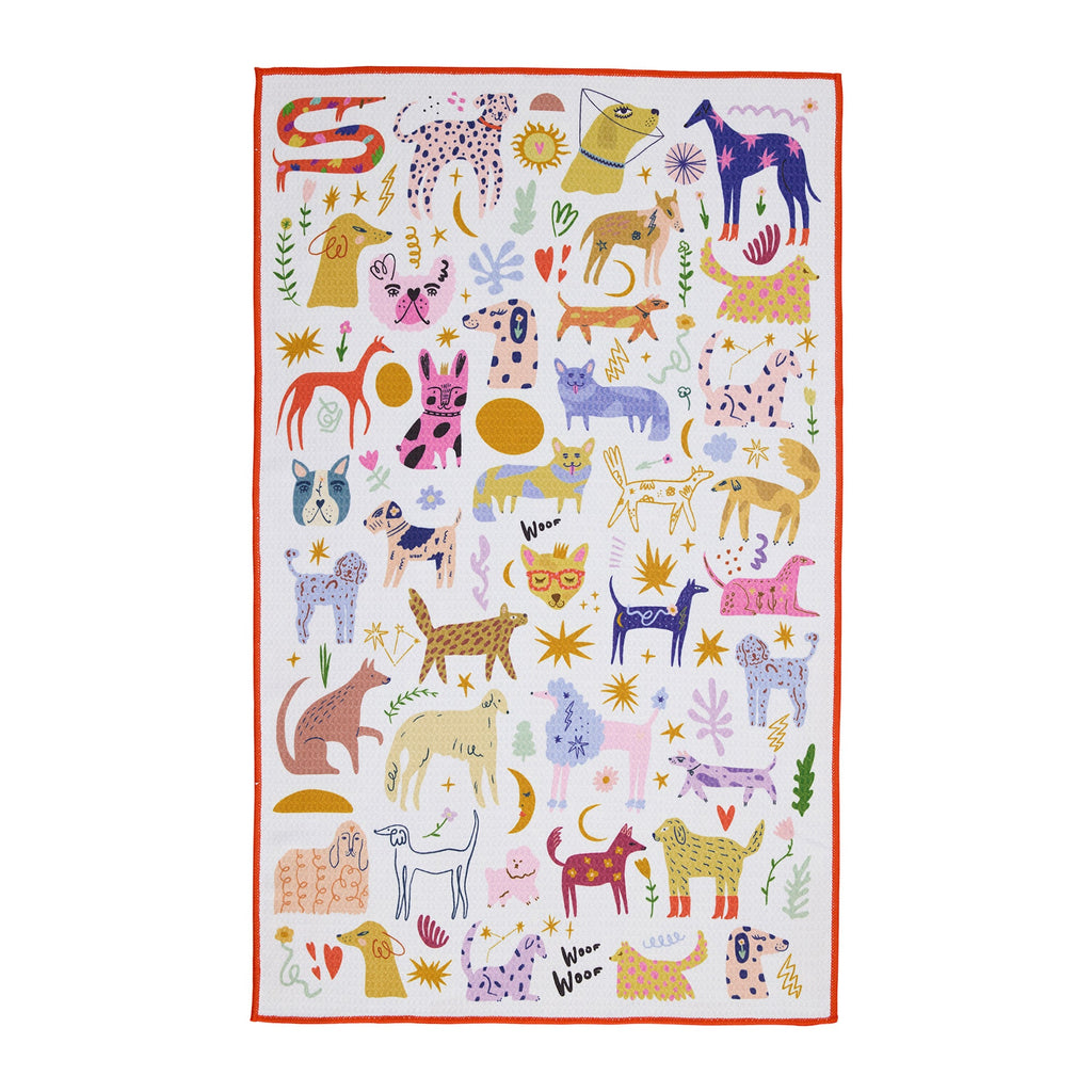 Doggy Disco Printed Microfiber Dishtowel