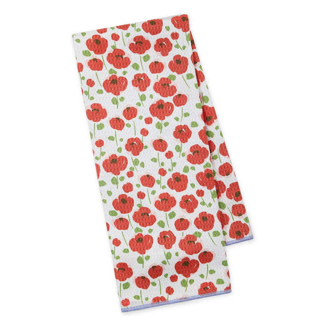 Poppy's Day Printed Microfiber Dishtowel