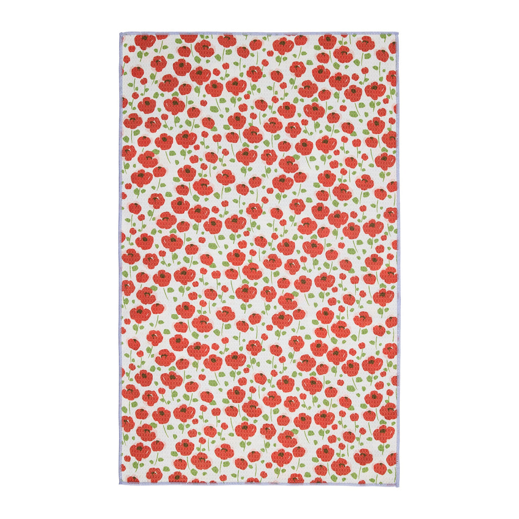 Poppy's Day Printed Microfiber Dishtowel