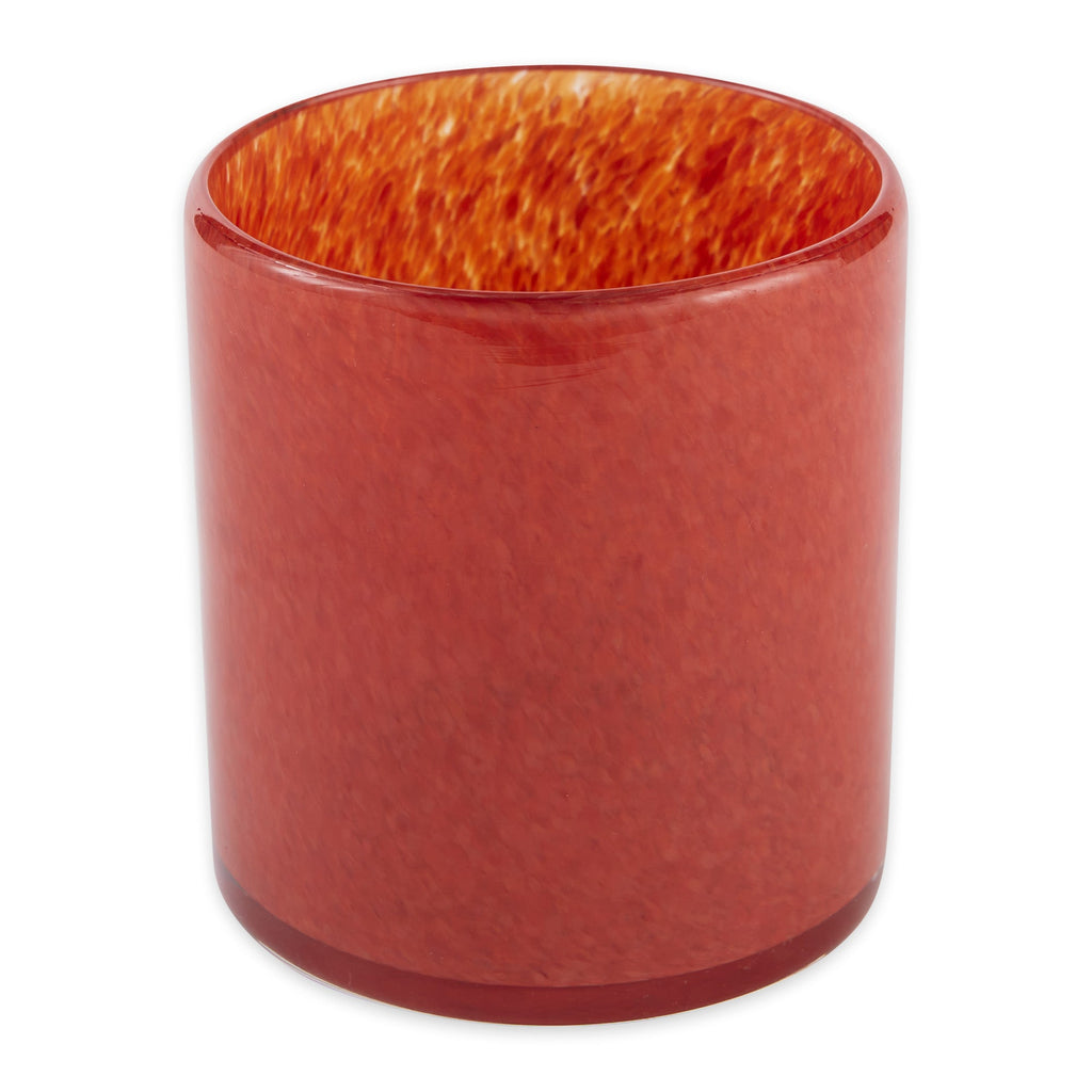 Flame Red Glass Candleholder