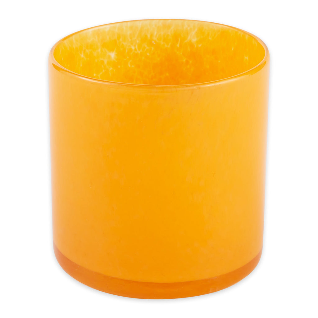 Apricot Yellow Glass Candleholder