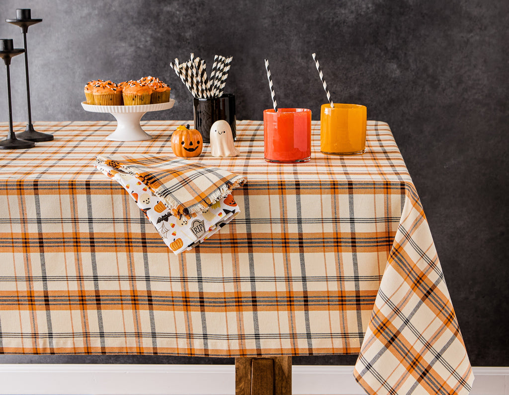 Happy Halloween Plaid Tablecloth - 60x84