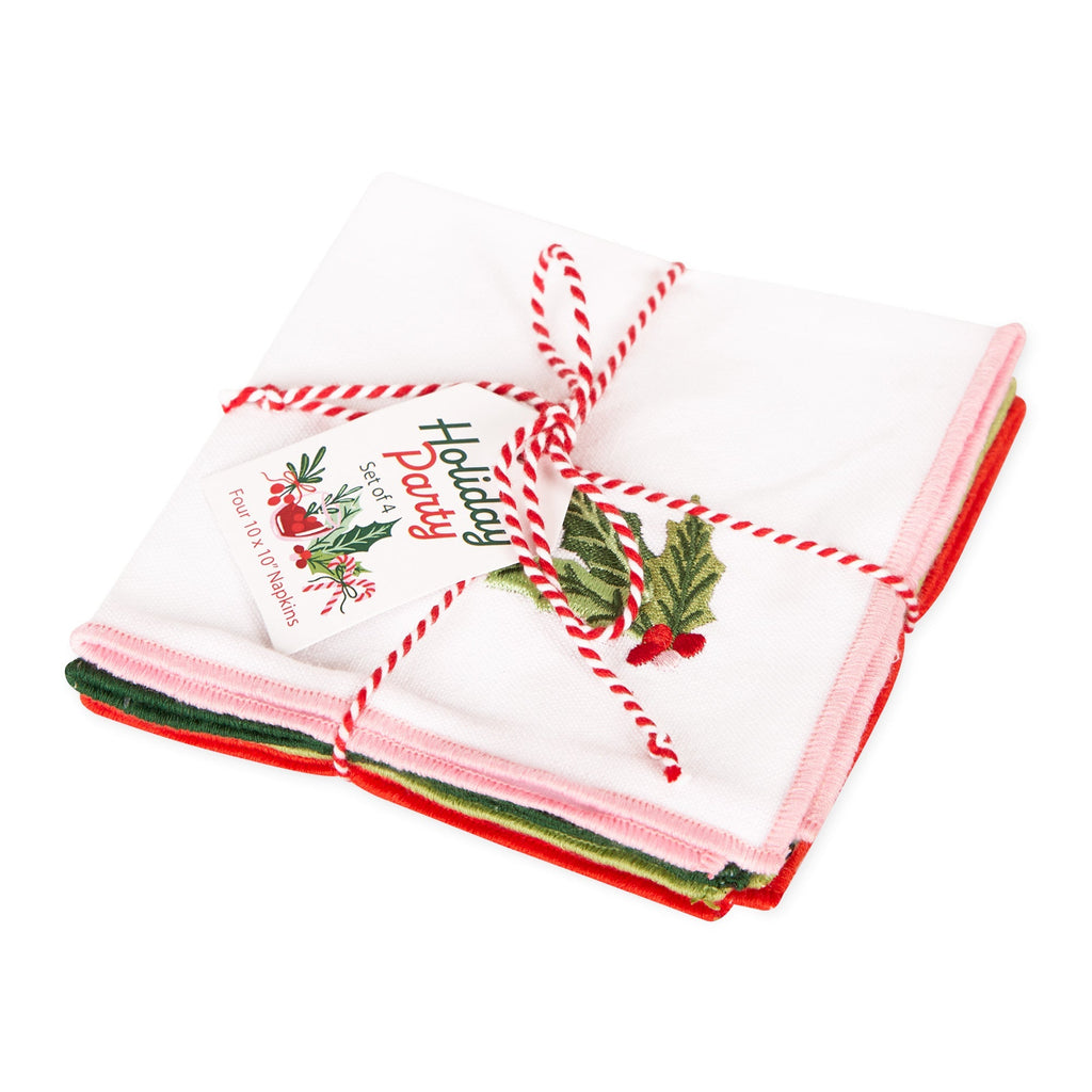 Holiday Party Cocktail Napkin Set of 4