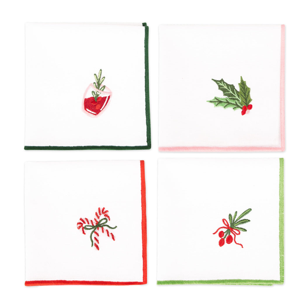 Holiday Party Cocktail Napkin Set of 4