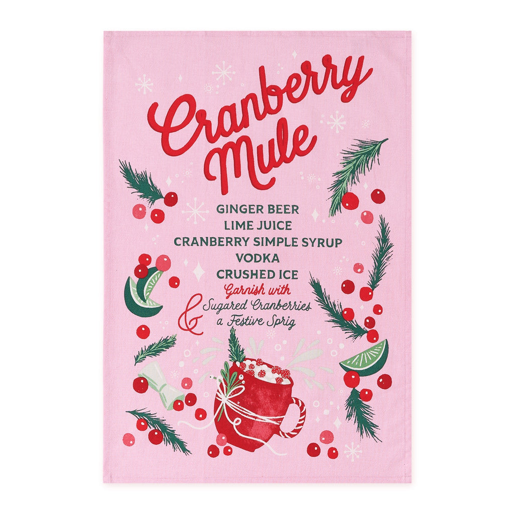 Cranberry Mule Printed Floursack Dishtowel