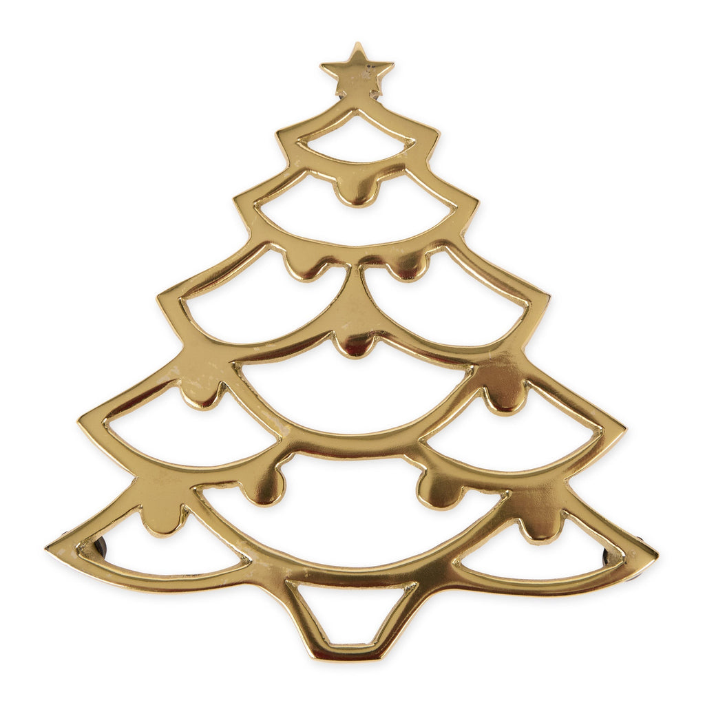 Gold Holiday Tree Trivet